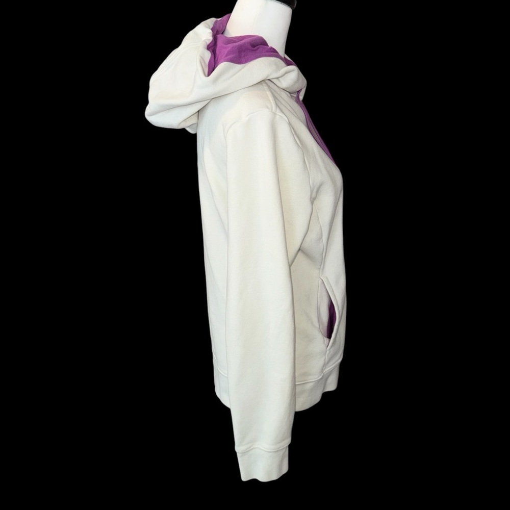 The North Face Women's White and Purple Hoodie sweatshirt sz Medium - Picture 8 of 12